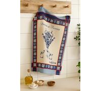 Lot de 3 torchons de Cuisine 50x70 cm - 100% Coton - Face Imprimée et Dos Absorbant en Éponge - Motif Décoratif Provence - Idéal pour Essuyer Vaisselle et Mains (Bouquet de Lavande)