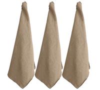 Lot de 3 torchons de cuisine coton 50x70 cm HONO marron camel