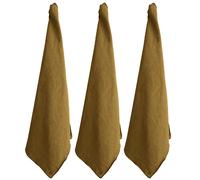 Lot de 3 torchons de cuisine coton 50x70 cm HONO marron foin