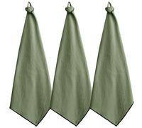 Lot de 3 torchons de cuisine coton 50x70 cm HONO vert mousse