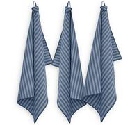 Lot de 3 torchons de cuisine coton 50x70 cm LILI bleu marine
