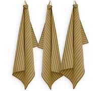 Lot de 3 torchons de cuisine coton 50x70 cm LILI marron houblon