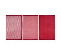 Lot de 3 Torchons Imprimé 45x70cm Rouge
