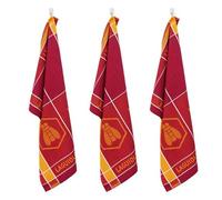 Lot de 3 torchons jacquard 50x70cm orange - "Tartan