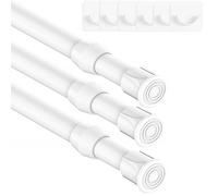 Lot de 3 Tringles Extensible Barre de Serrage Extensible en Métal pour Rideaux Pour Fenêtres Armoires Penderie Salle（30-45cm,Blanc)
