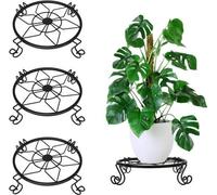 Lot de 3 tuteurs de jardin métalliques robustes pour l'extérieur - Seau en terre cuite et acier inoxydable - Jardinière ronde avec support pour étagère, pour la décoration d'intérieur et de balcon (23