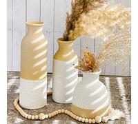 Lot de 3 vases de Ferme Modernes - Vases bohème pour Herbe de la Pampa, Eucalyptus, Fleurs sèches et Plantes | Décoration d'étagère, décoration de cheminée, Centre de Table