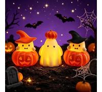 Lot de 3 Veilleuses LED Halloween Citrouille pour chapeau Lot | Design citrouille et pour chapeau, ambiance festive, pour idéal enfants adultes, lumière chaude réconfortante
