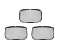 Lot de 3 visières de rechange pour casque forestier en maille d'acier (3 | Lot de 3 grilles en acier, protège contre les éclats, les copeaux de scie, idéal pour le bois, design robuste