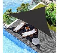 Lot de 3 voiles d'auvent imperméables et résistantes aux UV - Résistant au vent avec kit de fixation pour patio, jardin, cour, terrasse - Noir - Abri solaire d'extérieur pour une protection ultime