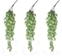 Lot de 3 vrilles de houblon artificielles, houblon artificiel vert, décoration suspendue, pour l'intérieur et l'extérieur, décoration végétale
