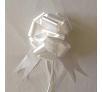 Lot de 30, 30 mm Ruban Satin Nœud, idéal pour mariage, fête, décoration de voiture, mariage, Fleuriste, et, cadeaux, blanc