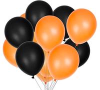 Lot de 30 ballons à hélium orange et noir assortis pour décorations de fête d'anniversaire, Saint-Valentin, Halloween, festivals