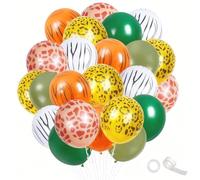 Lot de 30 ballons jungle, safari de 30 cm, ballons de safari, animaux de la jungle, ballons à l'hélium, décoration d'anniversaire, accessoires de fête pour anniversaire