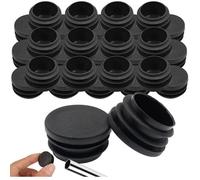 Lot de 30 bouchons à lamelles ronds en plastique - Pour tubes en acier, tables, chaises, meubles, bâtons de marche, support en métal