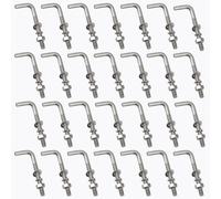 Lot de 30 boulons d'ancrage en forme de L M4 x 40 mm en acier inoxydable 304 à angle droit avec rondelles et écrous