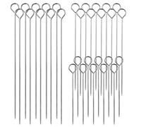 Lot de 30 brochettes à kebab réutilisables en acier inoxydable, 3 tailles (15 cm/20 cm/25 cm)