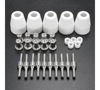 Lot de 30 brûleurs de découpe plasma avec électrodes, buses, capuchons de protection et anneaux de gaz en nickel pour torches PT-31 LG-40 pour CUT-40 50 machines jusqu'à 12 mm d'épaisseur de coupe