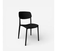 Produce Shop Rivena Lot de 30 chaises modernes en polypropylène pour événements et jardin - Noir
