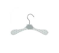 Lot de 30 cintres en bois 28 cm pour bébé, enfant avec crochet pivotant - Cintre blanc à pois gris et nuage gris -