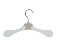 Lot de 30 cintres en bois 28 cm pour bébé, enfant avec crochet pivotant - Cintre blanc et étoile beige - Monsieur Bébé Blanc - Étoile beige G