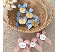Lot de 30 étiquettes de baptême personnalisées, étiquettes de nom de baptême, étiquette de remerciement, étiquette miroir en acrylique (30 pièces, 3 cm)