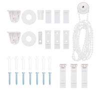 Lot de 30 ferrures de store en PVC de 18 mm de diamètre, avec chaîne de perles et clip de cordon, pour rideau, store, rideau, pièce de rechange pour fixation et réparation de stores