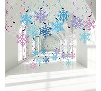 Lot de 30 Flocons de Neige à Suspendre - Décoration de Noël - Violet, Bleu, Blanc - pour Les Vacances d'hiver, Le Nouvel an, Les fêtes d'anniversaire (colorés)