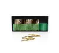 Lot de 30 fraises diamantées avec revêtement titane 3 mm - Accessoire de gravure diamantée - Lame de scie circulaire - Pierres gemmes - Embouts diamantés - Pour Outil rotatif Dremel