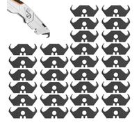 Lot de 30 lames à crochet trapézoïdal - 48 x 19 mm - Pour couteau à moquette et cutter - Pour tapis, cuir, papier peint, carton, PVC (noir)