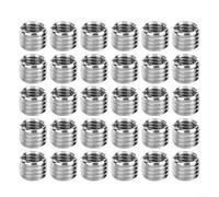 Lot de 30 manchons de réduction filetés M8 x 1,25 vers M6 x 1,0 Longueur 6 mm Adaptateur de réparation en acier inoxydable pour aviation, voiture, électronique, ingénierie