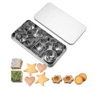 Lot de 30 mini emporte-pièces en acier inoxydable pour gâteaux au sucre et biscuits (argenté)