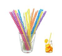 Lot de 30 pailles réutilisables en plastique, 24 cm, avec brosse à paille, pailles en plastique pour smoothies, jus, cocktails, boissons chaudes
