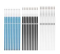 Lot de 30 petits pinceaux fins avec 3 tailles #0#00#00#000 - Petit pinceau pour travaux manuels, aquarelle, acrylique, huile, visage, peinture miniature (bleu, noir, blanc)
