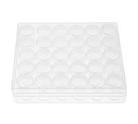 Lot De 30 Petits Pots Ronds En Plastique Transparent Pour Perles De Bijoux Avec Bote Rectangulaire, Bote De Rangement Transparente Pour Travaux Manuels, Perles Et Accessoires (avec Bote Rectangulai