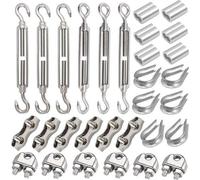Lot de 30 pièces comprenant un tournevis M5, deux vis M5, un serre-câble en acier de 3 mm, un câble de 3 mm et un serre-câble en aluminium de 3 mm pour fil tendu.
