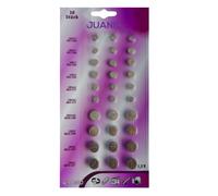 Lot de 30 Piles bouton plates 1.5V Alkaline compatibles AG13/AG12/AG10/AG4/AG3/AG1 - Juanio -