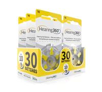 Lot de 30 piles modèle 10 jaunes (PR70) - 5 paquets de 6 piles pour appareils acoustiques 1,45 V - Piles acoustiques Rayovac Varta Extra