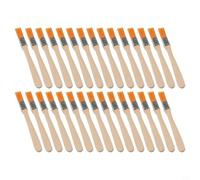 Lot de 30 pinceaux à peinture avec manche en bois et poils en nylon pour acrylique, huile, tissu, artisanat, détails, papier peint, colle 130 mm