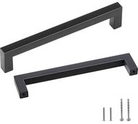 Lot de 30 poignées d'armoire, 128 mm (5,03 pouces) de centre à centre, tiroir d'armoire de cuisine carré mince, poignées de porte d'armoire de cuisine modernes en acier inoxydable pour cuisine, salle 