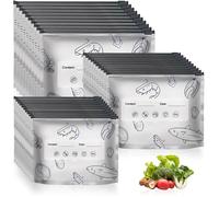 Lot de 30 Sac Congelation Zip,Sac de Conservation Alimentaire,Sachet Nourriture s,Reusable Freezer Bags,Snacks Sacs de Rangement