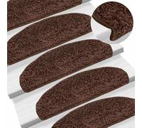 Lot de 30 tapis d'escalier antidérapants - Insonorisants et lavables - Marron - 65 x 21 x 4 cm - Pliable avec ruban adhésif double face - Pour intérieur, salon, couloir et escaliers
