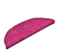 Lot de 30 tapis d'escalier semi-circulaires, 56 x 17 x 3 cm, rose | 100 % polypropylène bouclé, lavable, pliable, ruban adhésif double face, hauteur des poils 20 mm, poids 1600 g/m²