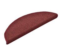 Lot de 30 tapis d'escalier semi-circulaires Bordeaux, 56 x 17 x 3 cm, antidérapants, insonorisants et chauds, lavables et pliables, avec ruban adhésif double face, pour escaliers en bois, en pierre et