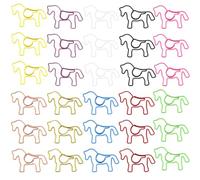 Lot de 30 trombones motif cheval multicolores 3,8 x 2,7 cm | Design créatif de cheval, 10 couleurs, pour marque-pages, l'école et le bureau, organisateur de cartes postales
