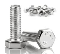 Lot de 30 vis à tête hexagonale en acier inoxydable M6 x 50 mm Filetage complet Vis pour machine