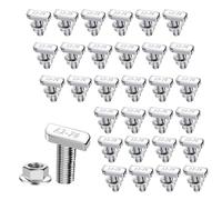 Lot de 30 Vis à Tête Marteau M10x25mm, Boulons en Inox A2-70 avec Contre-Écrous Crantés pour Rail T-Nut Profilé Alu Serre et Support PV