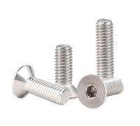 Lot de 30 vis à tête plate à tête fraisée M3 x 35 mm, en acier inoxydable 18-8 (304), finition brillante, boulons métriques, argent