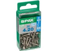 Lot de 30 vis inox tête fraisée torx SPAX, Diam.4 mm x L.20 mm Inox G