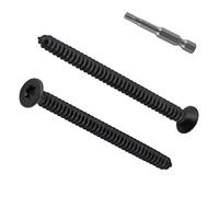 Lot de 30 vis Torx à tête plate en acier inoxydable 304 noir #12 x 2 + | Revêtement noir de qualité 18-8. Tête fraisée pour un montage encastré. Vis autotaraudeuses à 6 lobes pour armoires